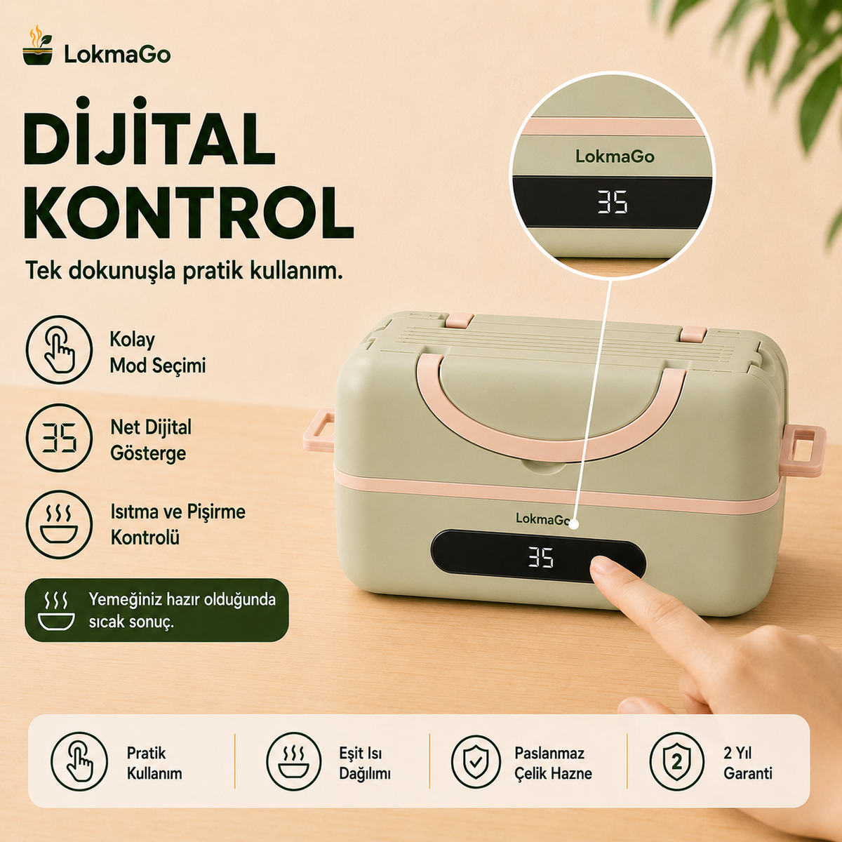 LokmaGO® Isıtıcılı Yemek Taşıma Kabı