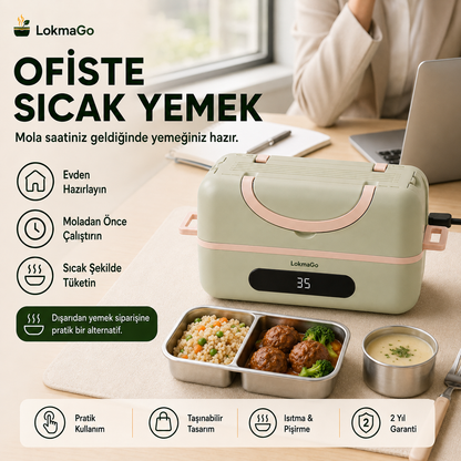 LokmaGO® Isıtıcılı Yemek Taşıma Kabı