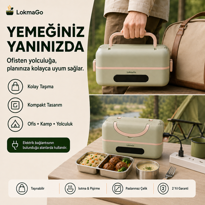 LokmaGO® Isıtıcılı Yemek Taşıma Kabı