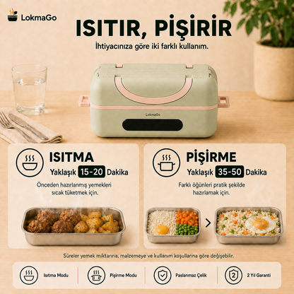 LokmaGO® Isıtıcılı Yemek Taşıma Kabı